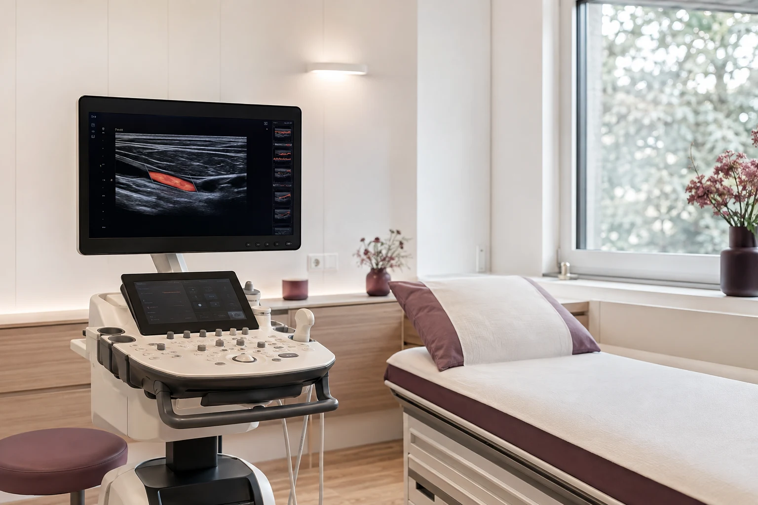 Modernes Ultraschallgerät in einem medizinischen Untersuchungsraum